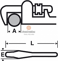 Размеры ключа трубного Virax Stillson 24"