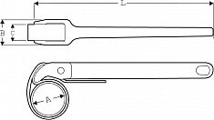 Размеры ременного ключа Super-Ego 8"